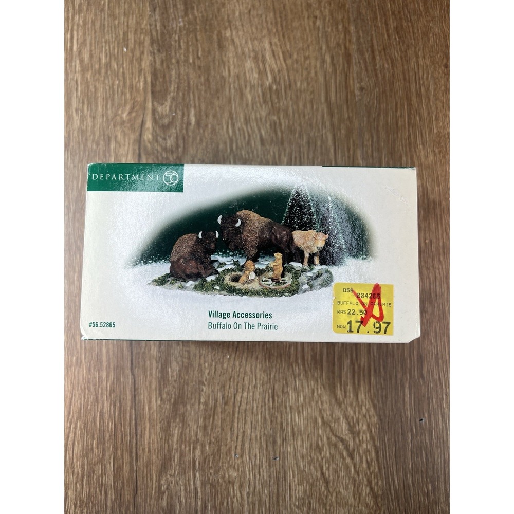 Department 56 Village Accessories Buffalo On The Prairie 56.52865 Bison Set NIB